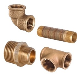 Rødgods gevindfittings